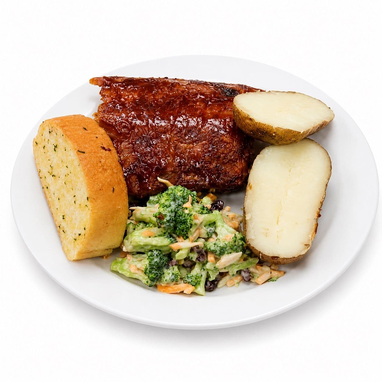 BBQ ribs dinner served at Kenny's Pond